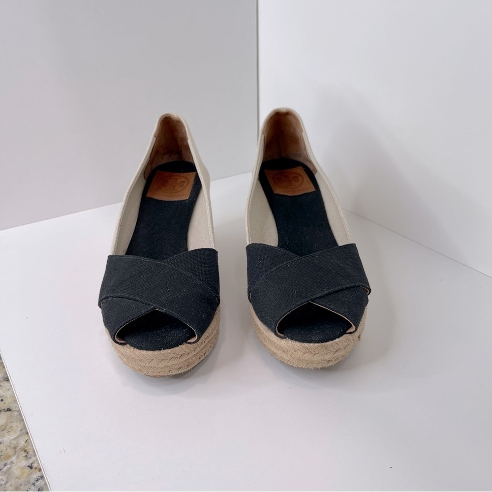 TORY BURCH Filipa Wedge Espadrilles Size 9.5 wedding guest resort wear - Picture 3 of 13